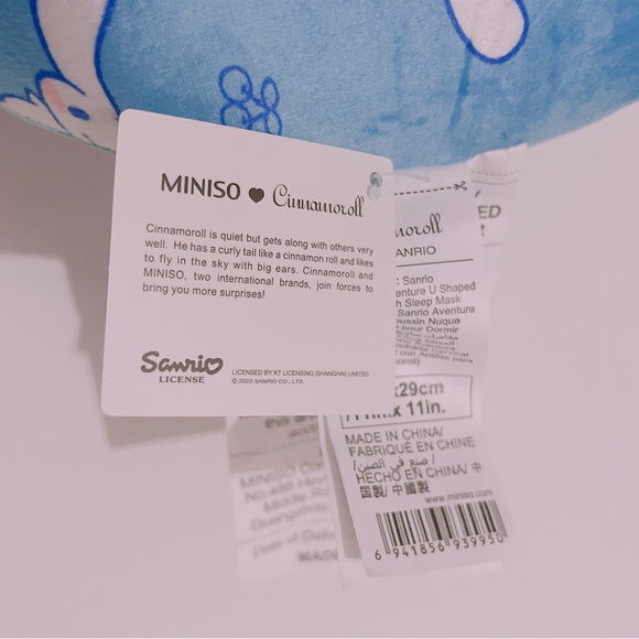 Cinnamoroll Travel Neck Pillow Sleep Mask Sanrio Miniso - Picture 5 of 9
